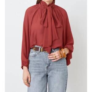 NEW SUNCOO lincoln muslin blouse in terracota